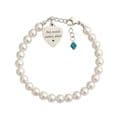 Birthstone Memorial Bracelet With Engraved Heart. | Someone Remembered