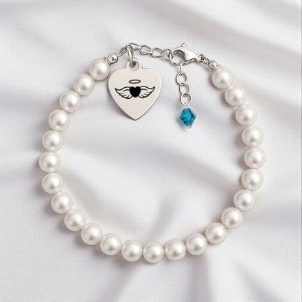 Birthstone Memorial Bracelet with Engraving