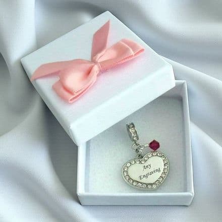 Birthstone Memorial Charm Personalised with Engraving
