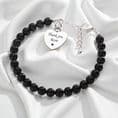 Black Pearl Bracelet, Personalised with Any Engraving, Sympathy Gift | Someone Remembered