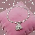 Bracelet Personalised with Engraved Horse Head, Heart Chain| Someone Remembered