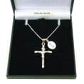 Crucifix Pendant Necklace with Engraving, Sterling Silver | Someone Remembered