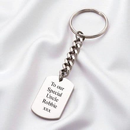 Custom Engraved Dog Tag Key Ring