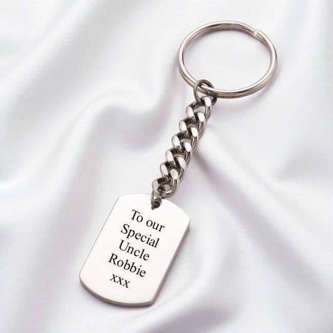 Custom Engraved Dog Tag Key Ring | Someone Remembered
