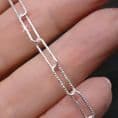 Diamond Cut, Sterling Silver Paperclip Chain Bracelet with Engraved Heart Charm | Someone Remembered