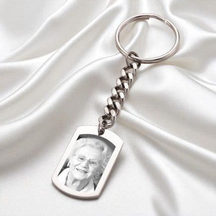 Dogtag Keyring with Any Photo Engraved