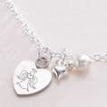 Engraved Heart Necklace with Crystal Bail | Someone Remembered