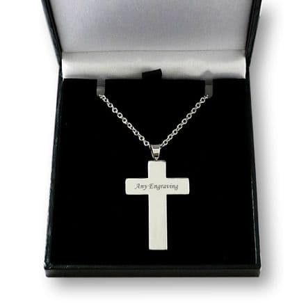 Engraved Cross on Chain Necklace