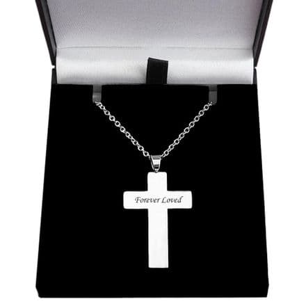 Engraved Cross on Chain Necklace