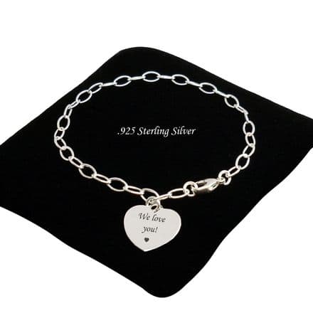 Engraved Heart Memorial Bracelet