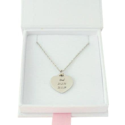 Engraved Heart Necklace in Pretty Gift Box