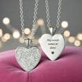 Engraved Heart Necklace with Crystals | Someone Remembered