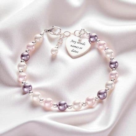 Engraved Heart, Remembrance Bracelet