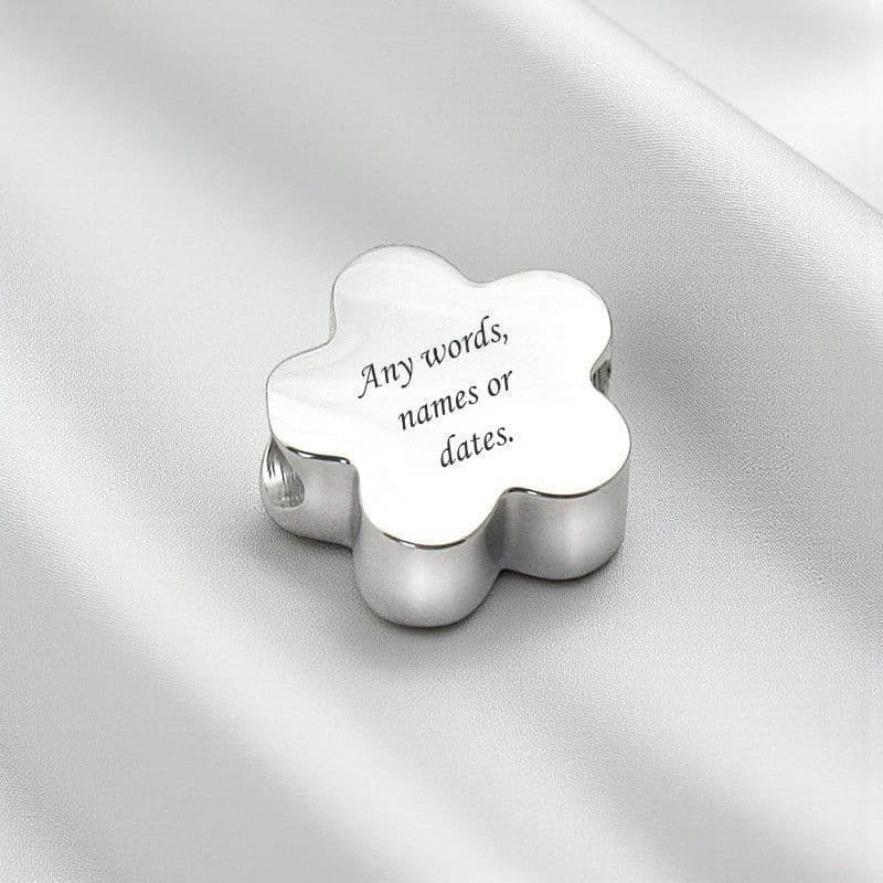 Engraved Memorial Charm Bead, Flower | Someone Remembered