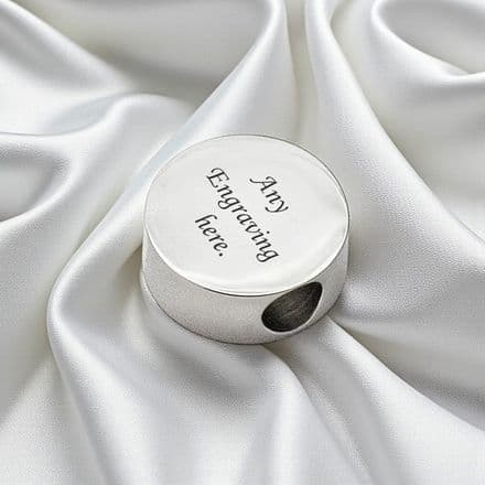 Engraved Memorial Charm Bead, Round