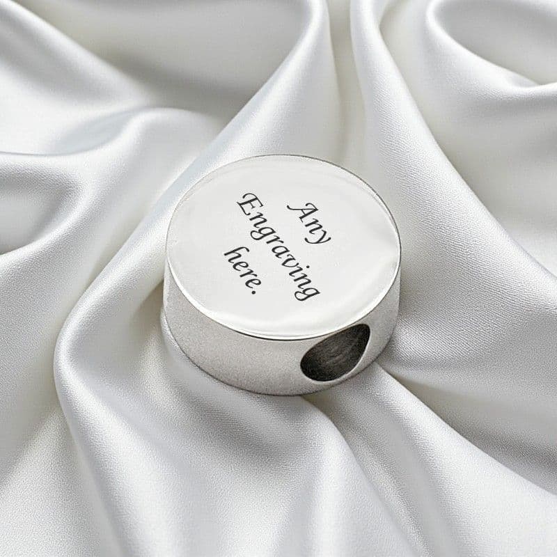 Engraved Memorial Charm Bead, Round | Someone Remembered