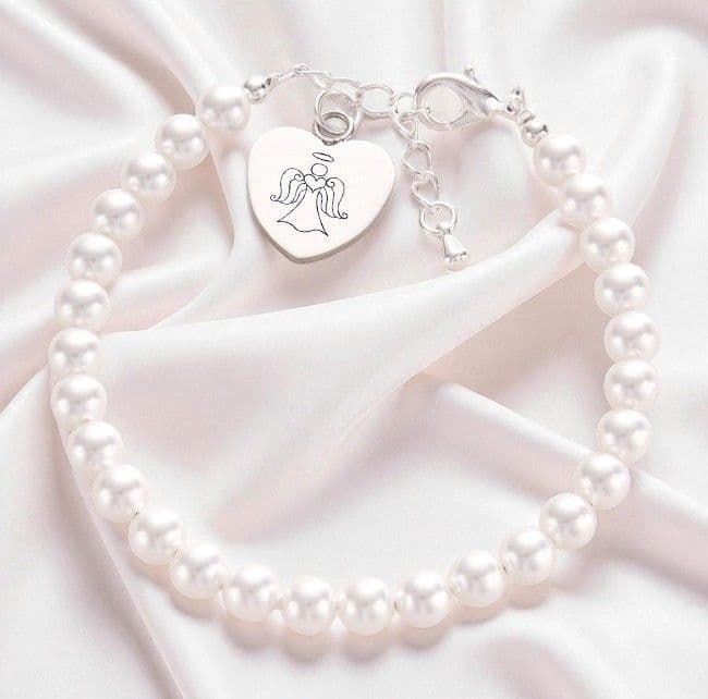 Engraved, Personalised Angel Bracelet | Someone Remembered