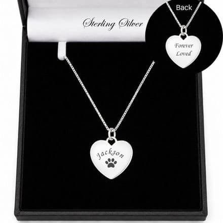 Engraved Pet Loss Necklace, Sterling Silver