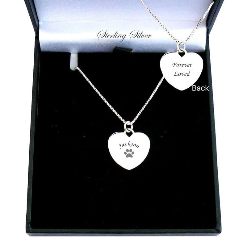 Engraved Pet Loss Necklace, Sterling Silver | Someone Remembered