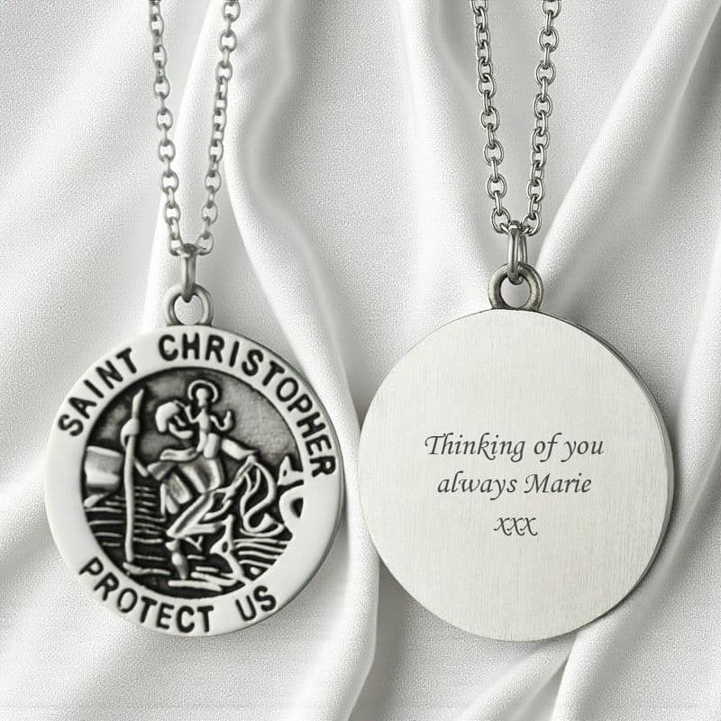 Engraved Saint Christopher Necklace | Someone Remembered