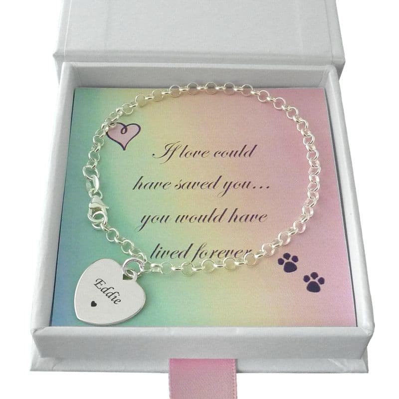 Engraved Silver Bracelet, Pet Loss Sympathy Gift | Someone Remembered