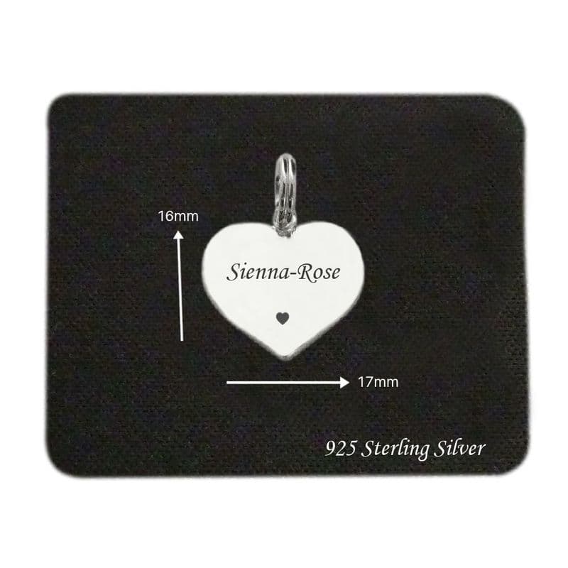 Engraved Silver Heart Charm on Split Ring | Someone Remembered