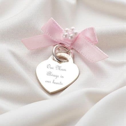 Engraved Silver Heart Memorial Charm