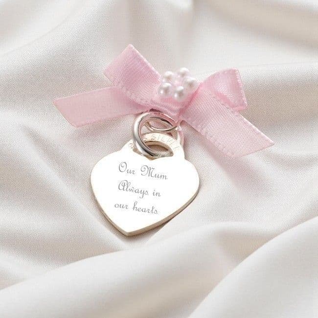 Engraved Silver Heart Memorial Charm | Someone Remembered