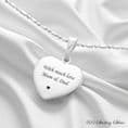 Sterling Silver Heart Necklace with Angel Engraving | Someone Remembered