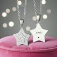 Engraved Star Necklace with Crystals | Someone Remembered