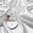 Engraved Steel Heart Necklace with Birthstone & Pearl | Someone Remembered