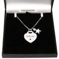 Engraved Sterling Silver Heart Necklace with Star | Someone Remembered