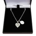 Footprints on Heart Necklace with Engraved Tag | Someone Remembered