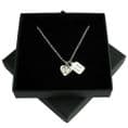 Footprints on Heart Necklace with Engraved Tag | Someone Remembered