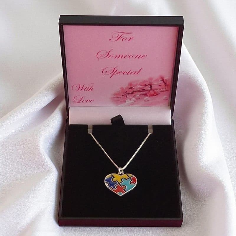 Gift Boxed Autism Awareness Pendant on 925 Silver Chain, for Mummy ...