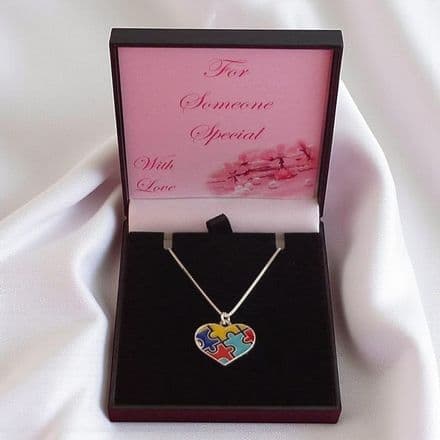 Gift Boxed Autism Awareness Pendant on 925 Silver Chain, for Mummy, Daughter...