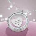 Glass Memory Locket with Engraved Floating Photo Charm  | Someone Remembered