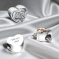 Heart Charm Bead with Any Photo and Engraving | Someone Remembered