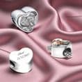 Heart Charm Bead with Any Photo and Engraving | Someone Remembered