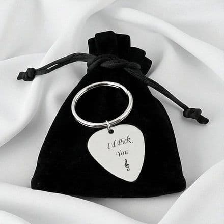 Keyring with Engraved Guitar Pick, Plectrum