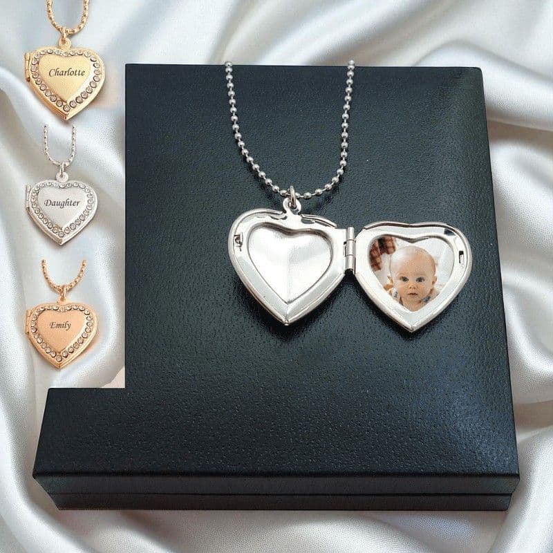 Ladies Memorial Locket Necklace, Personalised, Photo, Engraving | Someone Remembered