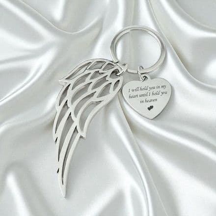 Large Angel Wing, Personalised Keyring