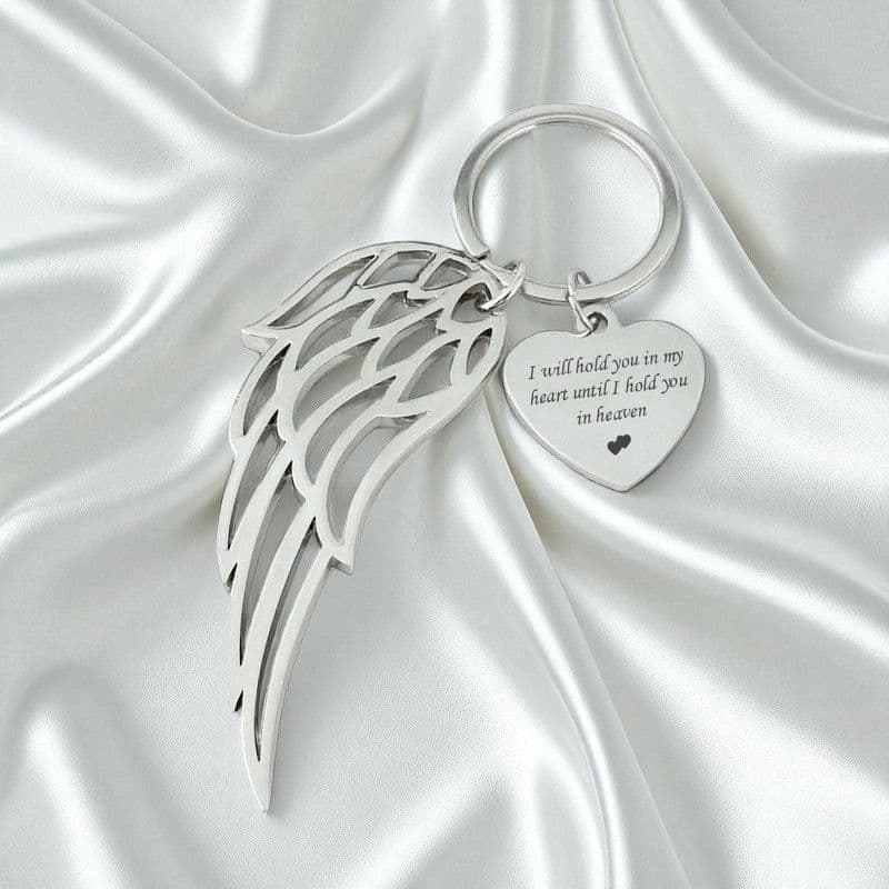 Large Angel Wing, Personalised Keyring | Someone Remembered