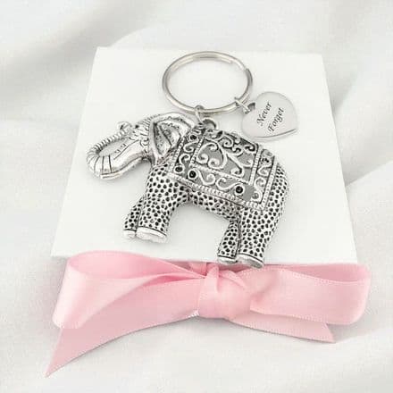 Large Elephant Keyring Personalised with Engraving