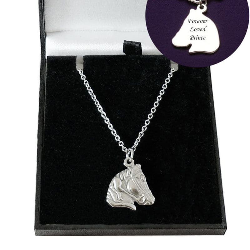 Loss of Horse Necklace, Sympathy Gift, Any Engraving | Someone Remembered