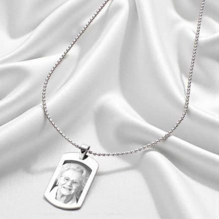 Man's Dogtag Necklace with Any Photo Engraved