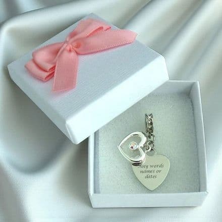 Memorial Heart Charm Personalised with Engraving