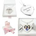 Memorial Heart Locket Necklace with Opening Wings and Any Photo | Someone Remembered