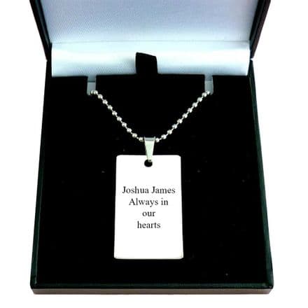 Memorial Necklace for Man or Boy, Any Engraving