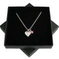 Memorial Necklace with Birthstone and Pewter Footprints Pendant | Someone Remembered